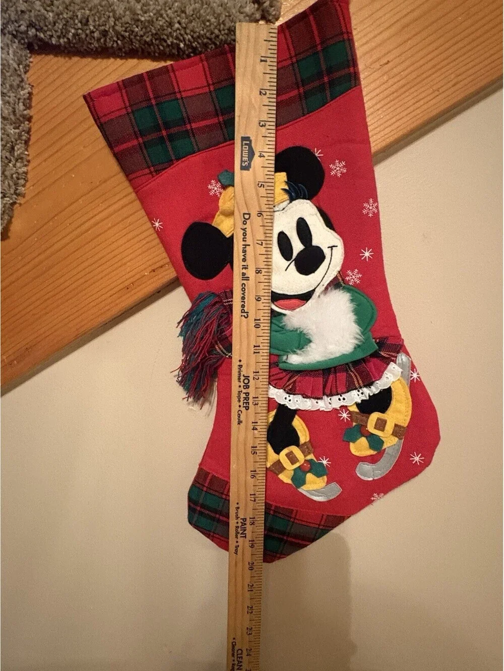 Vintage 90's Disney Store Minnie Mouse Christmas Stocking 20